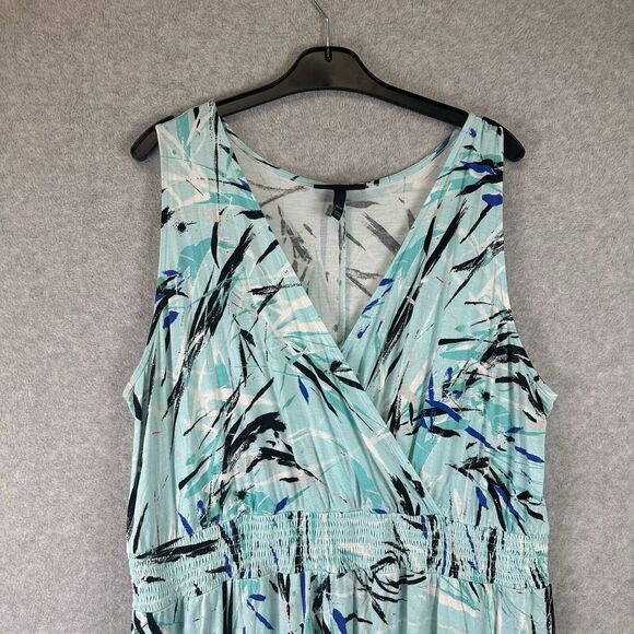 Lane‎ Bryant Plus Size 18/20 2X Midi Dress Feminine Suplice Smocked Waist Beach - Picture 3 of 11